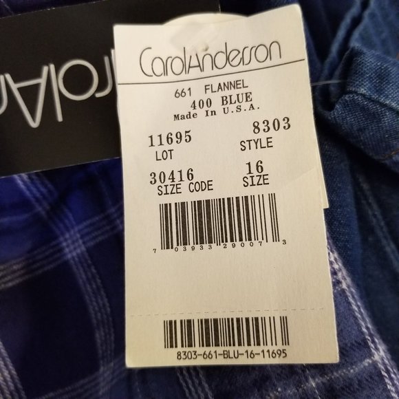 Carol Andersson 16 Blue Jean Denim Plaid Flannel Vest Dress Modest Church Vintag - Picture 10 of 10